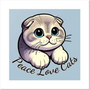 Peace Love Cats Posters and Art